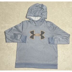 Under Armour Hoodie Sweatshirt Womens Large Loose Blue ColdGear Thermal Fleece